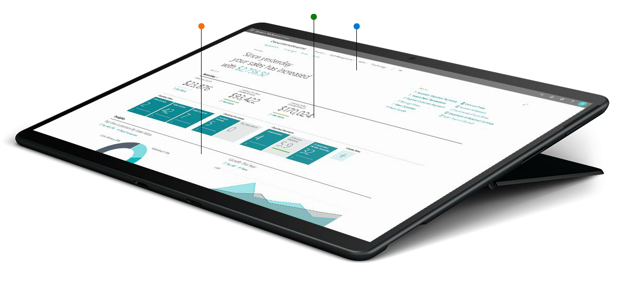 custom software dashboard displayed on a tablet device